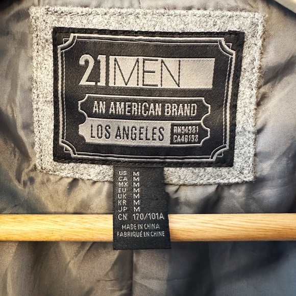 21Men Double Breasted Wool Peacoar - Picture 4 of 7